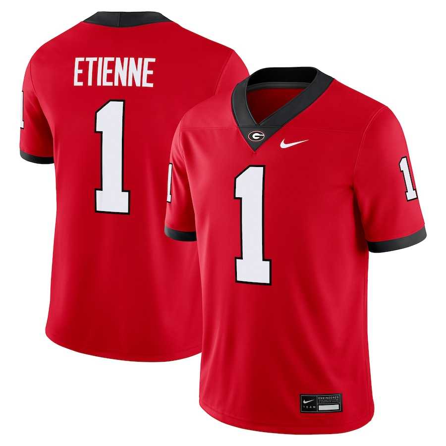 Men%27s Georgia Bulldogs #1 Trevor Etienne Nike Red Football Game Jersey Dzhi->georgia bulldogs->NCAA Jersey